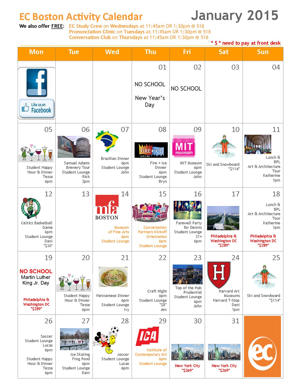 EC Boston January 2015 Activity Calendar EC Boston Blog