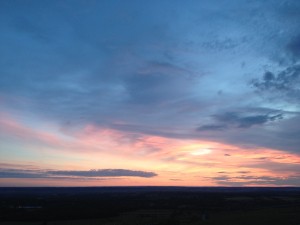 Mid-summer sunrise from Jack & Jill - South Downs hills just north of Brighton