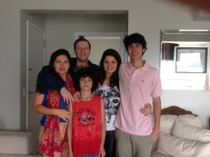 Pamela with her family in Brazil