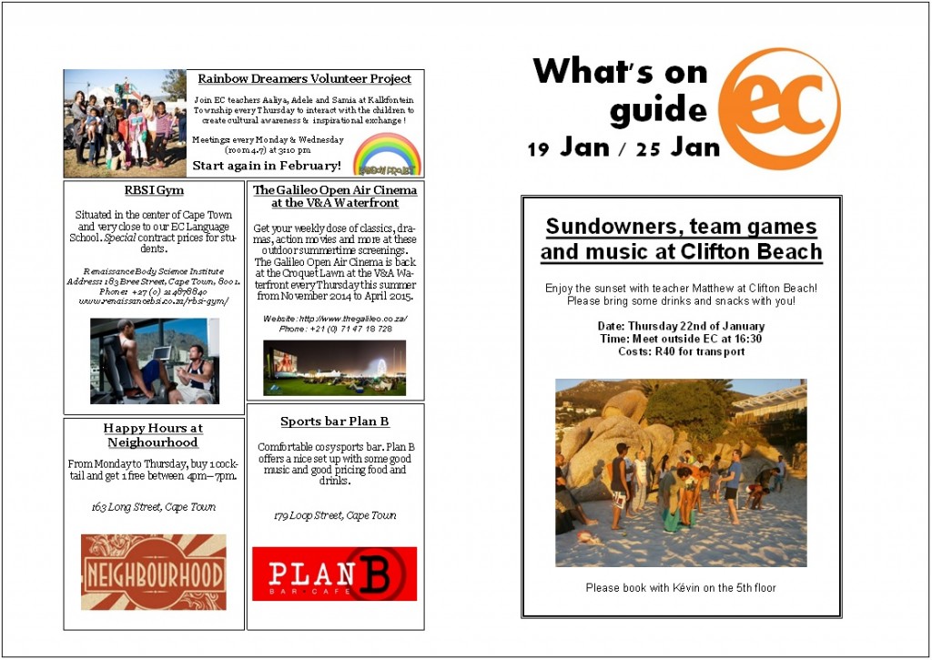 EC Cape Town's activities