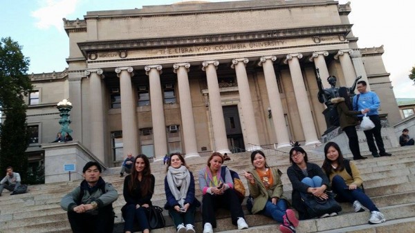 Student Ambassador Minah with EC NY students at Columbia University
