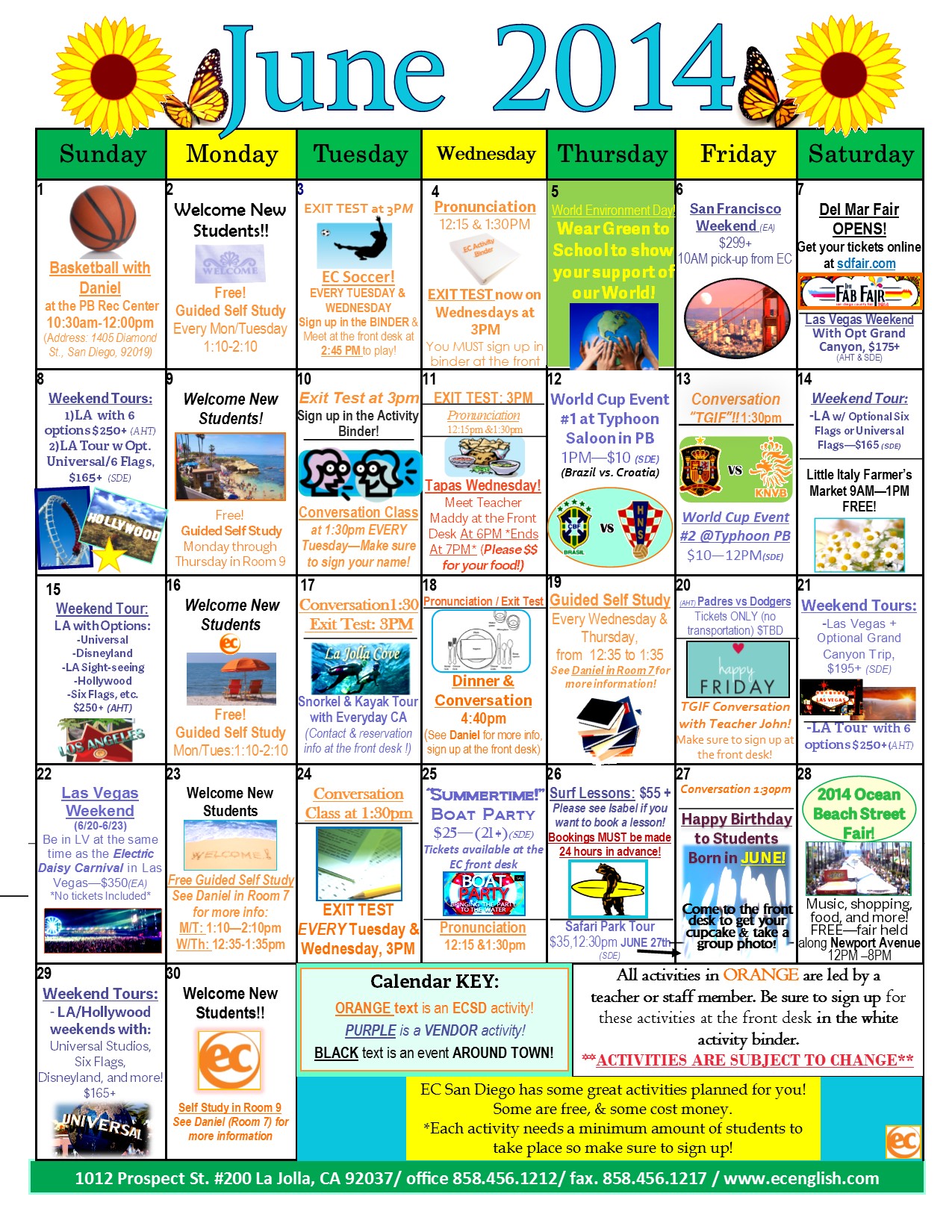 Summer Is Here, And So Is Our June 2014 Calendar!! EC San Diego Blog