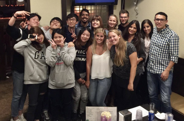 EC San Diego English Class Students enjoy a night of Karaoke in the city.
