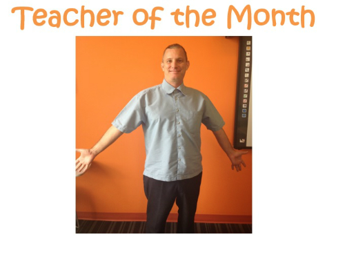 Ian's excellent teaching skills and his dedication to help EC Miami students learn English gave him the Teacher of the Month Award