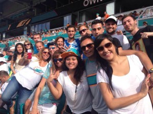 EC Miami's students and intern watched an exciting football game last Sunday