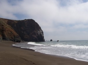A beach on the way North from San Francisco (photo by Patricia A Leslie, artist / author)