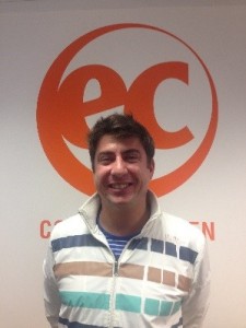 Eduardo on his last day of English for Work at EC London 30+. Here is his testimony describing his experience on his adult English course in London.