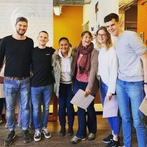 EC Cape Town's FCE class and their teacher, Adele.