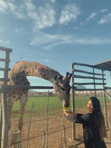 Leticia and her giraffe.