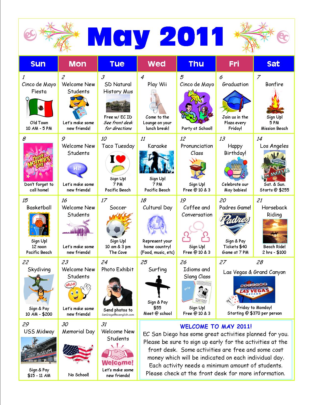 May Activities! - EC San Diego Blog