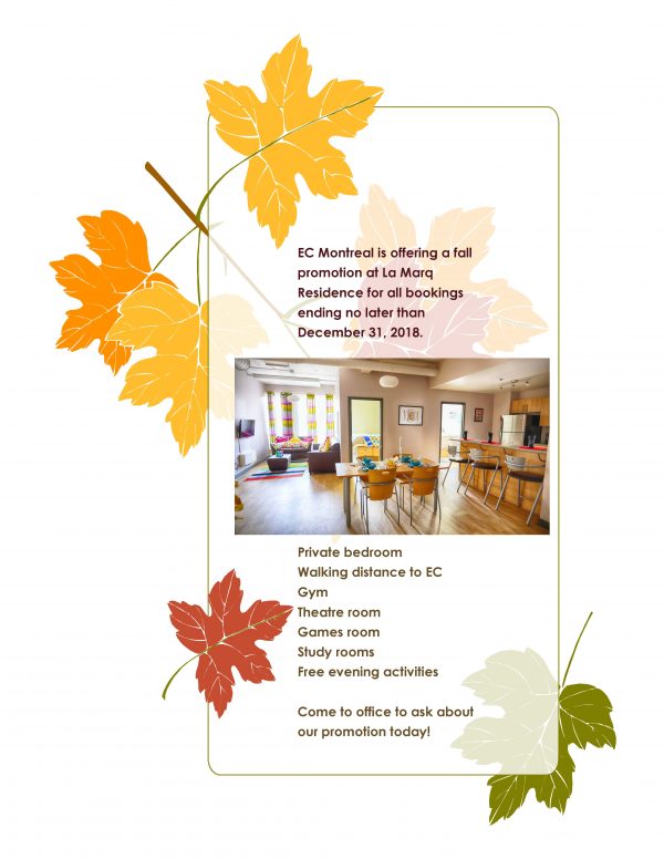 Ec Montreal S Residence Accommodation Fall Promotion Ec