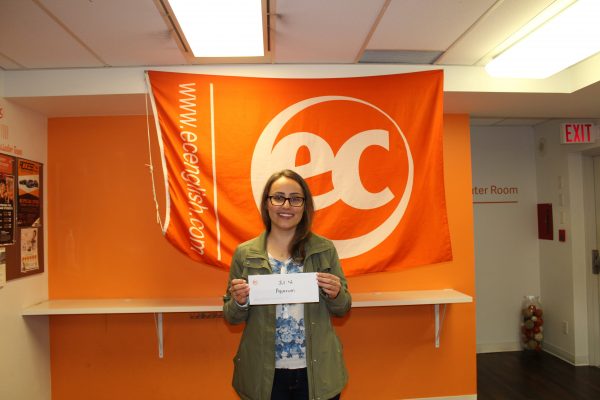 Debora with ticket