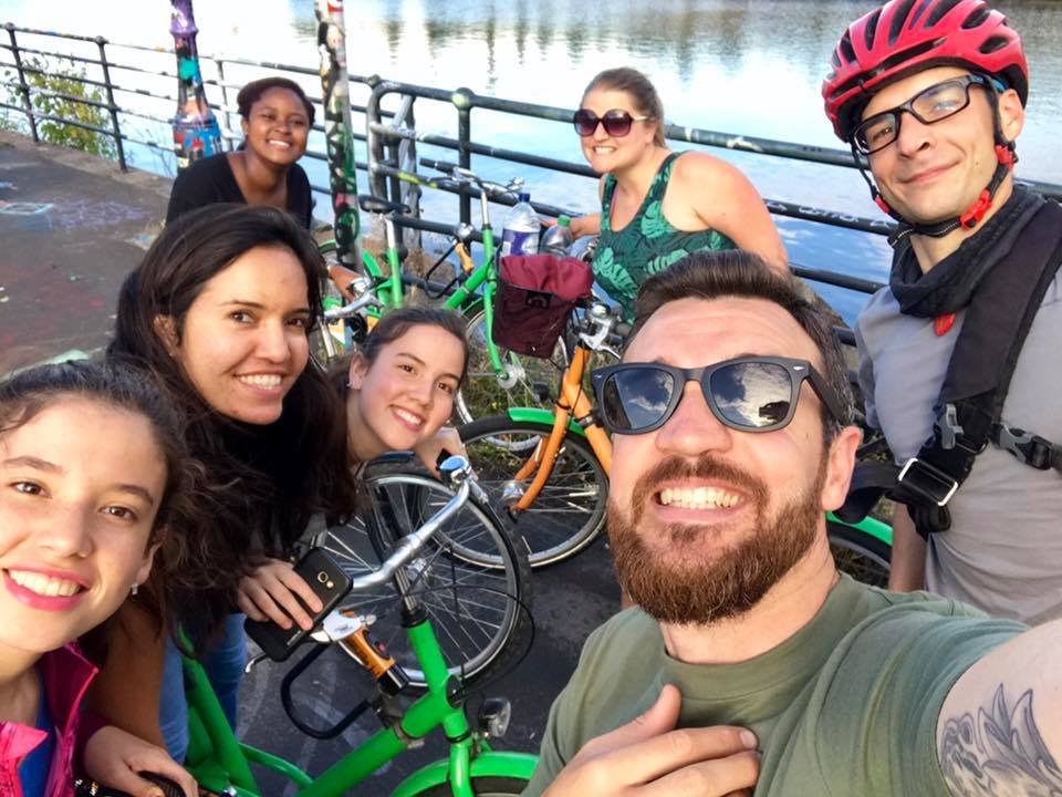 Selfie time under the sun during the Manchester Bike Tour!