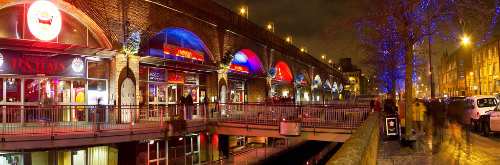 Deansgate Locks by night