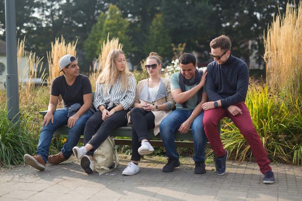 Students enjoying some time together after class at EC Brighton
