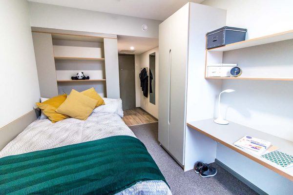 One of the bedrooms in accommodation available from EC Dublin.