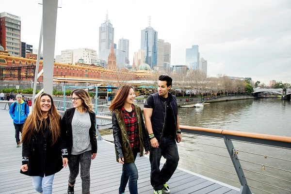 Estudantes em Melbourne